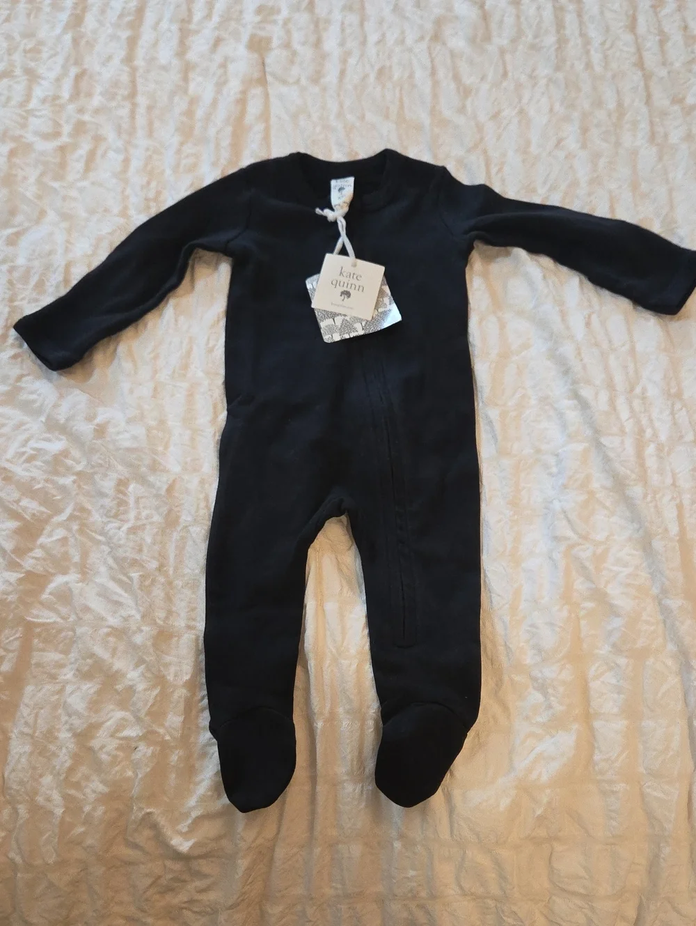 kate quinn Black Footed Baby One-Piece